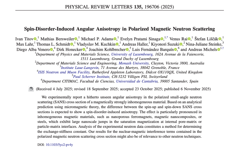 New paper published in Physical Review Letters